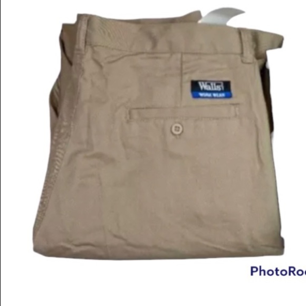 Walls Work Wear Men 36x32 Pants Khaki Flat Front Uniform Cotton Blend New Tags
